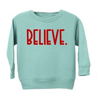 Believe Bold Raised Print Toddler Graphic Sweatshirt