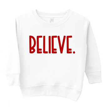 Believe Bold Raised Print Toddler Graphic Sweatshirt