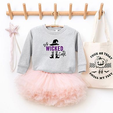 So Wicked Cute Glitter Youth Ultra-soft Graphic Sweatshirt