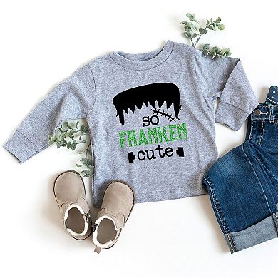 So Franken Cute Glitter Youth Long Sleeve Graphic Tee