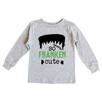 So Franken Cute Glitter Youth Long Sleeve Graphic Tee