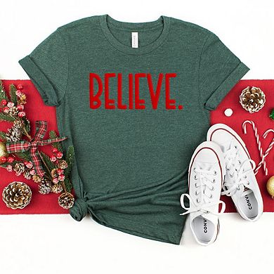 Believe Bold Raised Print Toddler Short Sleeve Graphic Tee