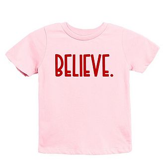 Believe Bold Raised Print Toddler Short Sleeve Graphic Tee