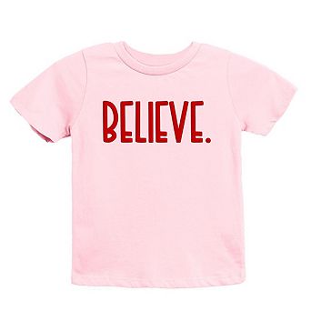 Believe Bold Raised Print Toddler Short Sleeve Graphic Tee