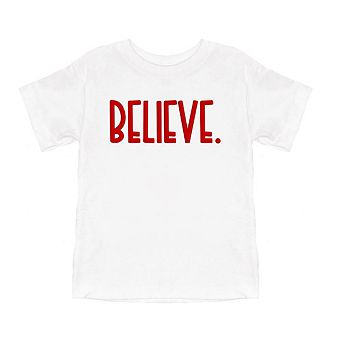 Believe Bold Raised Print Toddler Short Sleeve Graphic Tee