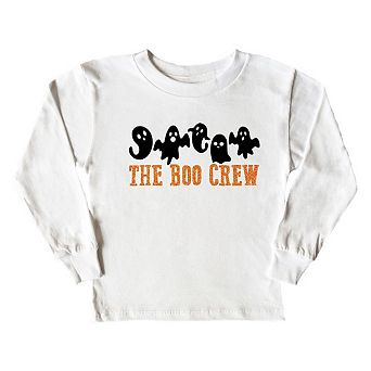 The Boo Crew Glitter Youth Long Sleeve Graphic Tee