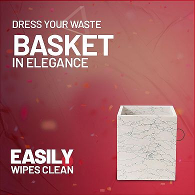 Luxurious Waste Basket - Engineered Stone, Elegant Bathroom Trash Bin
