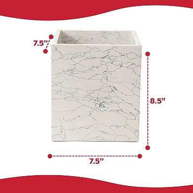 Luxurious Waste Basket - Engineered Stone, Elegant Bathroom Trash Bin