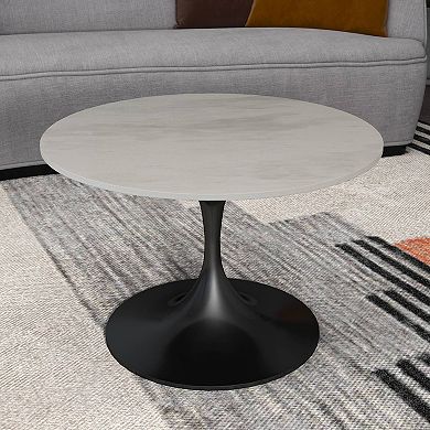 27" Round Coffee Table with Resin Top and Stainless Steel Base Verve Series