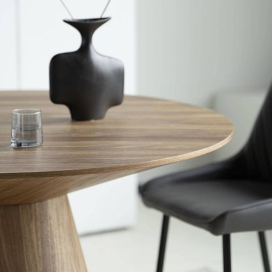 Round 47" Dining Table with Ash Wood Veneer Top Fynix Collection