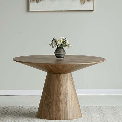 Round 47" Dining Table with Ash Wood Veneer Top Fynix Collection