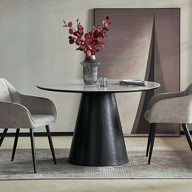 Round 47" Dining Table with Sintered Stone Top Riven Collection