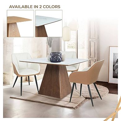 47" Square Dining Table with Sintered Stone Top and Ash Wood Base