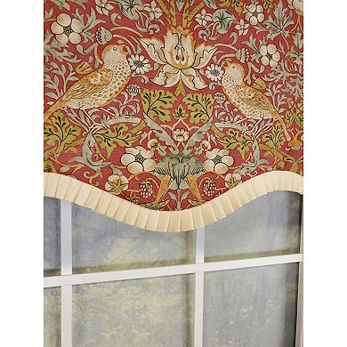 Vivaldi Provence Pleated Ruffle Nature-inspired Bird Motifs No Header Luxurious Home Decor Valance