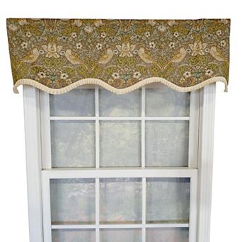 Vivaldi Provence Pleated Ruffle Nature-inspired Bird Motifs No Header Luxurious Home Decor Valance