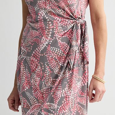 Petite Robbie Bee Extended Sleeve Sarong Tie Dress