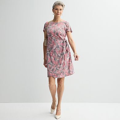 Petite Robbie Bee Extended Sleeve Sarong Tie Dress