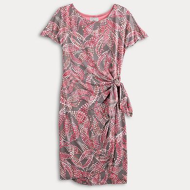 Petite Robbie Bee Extended Sleeve Sarong Tie Dress