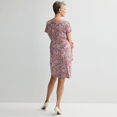 Petite Robbie Bee Extended Sleeve Sarong Tie Dress