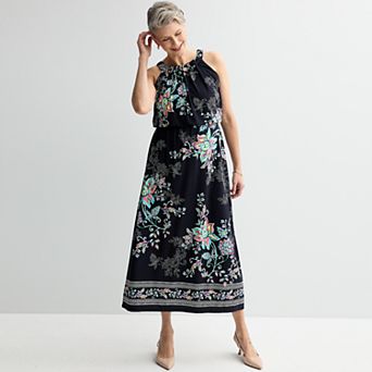 Petite Robbie Bee Sleeveless Maxi Dress With Border Detail