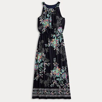 Petite Robbie Bee Sleeveless Maxi Dress With Border Detail