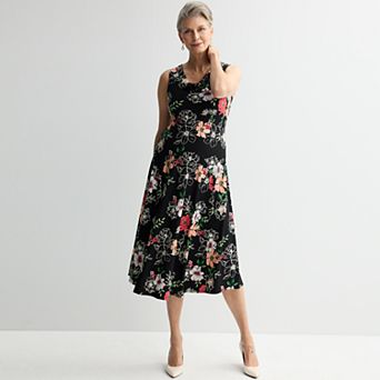 Petite Robbie Bee Sleeveless Floral Print Midi Dress
