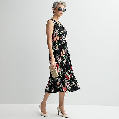 Petite Robbie Bee Sleeveless Floral Print Midi Dress