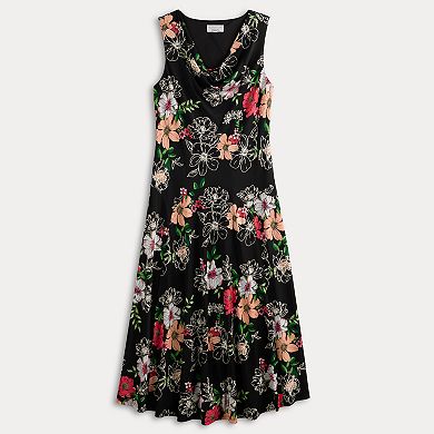 Petite Robbie Bee Sleeveless Floral Print Midi Dress
