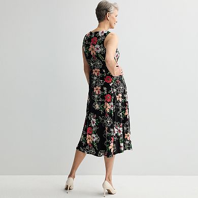 Petite Robbie Bee Sleeveless Floral Print Midi Dress
