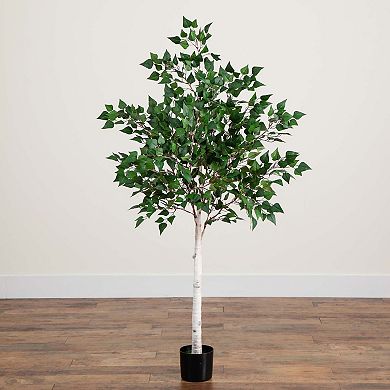 nearly natural 5-ft. Pre-Lit Artificial Birch Tree