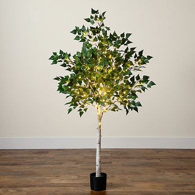 nearly natural 5-ft. Pre-Lit Artificial Birch Tree