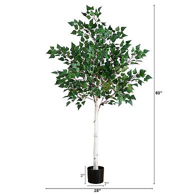 nearly natural 5-ft. Pre-Lit Artificial Birch Tree