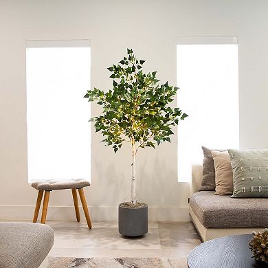 nearly natural 5-ft. Pre-Lit Artificial Birch Tree