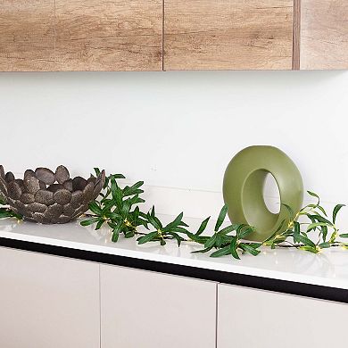 nearly natural 6.5-ft. Pre-Lit Artificial Olive Garland