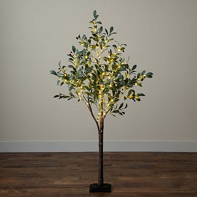 nearly natural 5-ft. Pre-Lit Artificial Fruiting Olive Tree