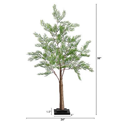 nearly natural 3-ft. Pre-Lit Artificial Cypress Tree