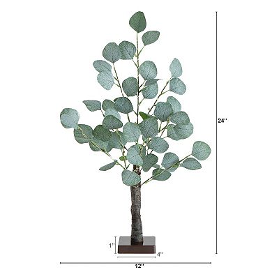 nearly natural 2-ft. Pre-Lit Artificial Eucalyptus Tree