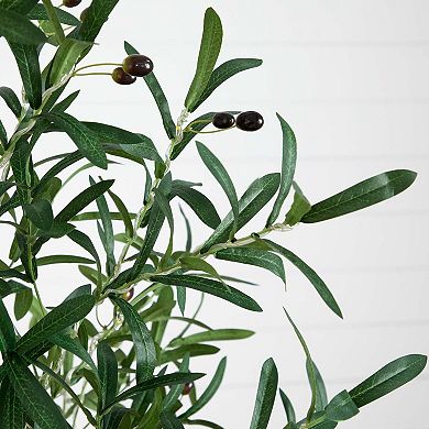 nearly natural 6-ft. 300 LED Light Bulbs Pre-Lit Artificial Olive Tree
