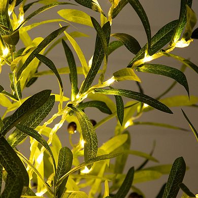 nearly natural 6-ft. 300 LED Light Bulbs Pre-Lit Artificial Olive Tree