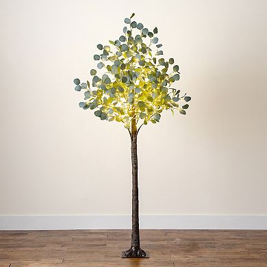 nearly natural 6-ft. Pre-Lit Artificial Eucalyptus Tree