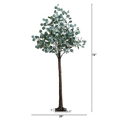 nearly natural 6-ft. Pre-Lit Artificial Eucalyptus Tree