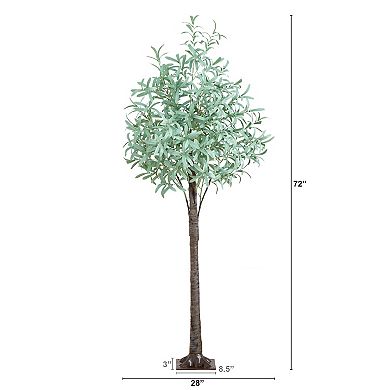 nearly natural 6-ft. Pre-Lit Artificial Olive Tree