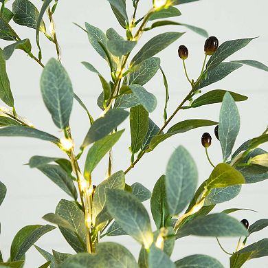 nearly natural 6-ft. Pre-Lit Artificial Fruiting Olive Tree