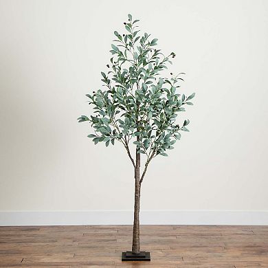 nearly natural 6-ft. Pre-Lit Artificial Fruiting Olive Tree