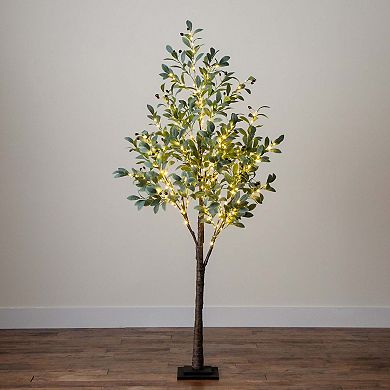 nearly natural 6-ft. Pre-Lit Artificial Fruiting Olive Tree