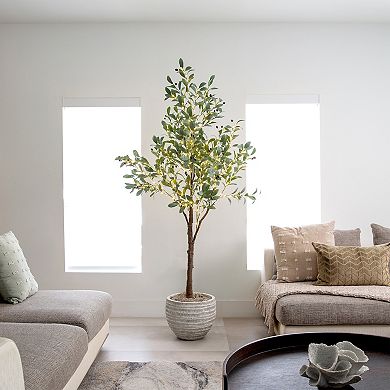 nearly natural 6-ft. Pre-Lit Artificial Fruiting Olive Tree