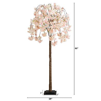 nearly natural 5-ft. Pre-Lit Artificial Cascading Cherry Blossom Tree
