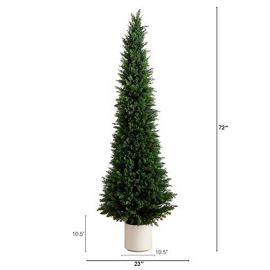 nearly natural 6-ft. Pre-Lit Artificial Cedar Tree