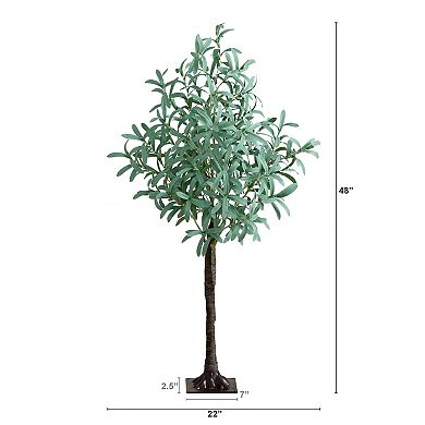 nearly natural 4-ft. Pre-Lit Artificial Olive Tree