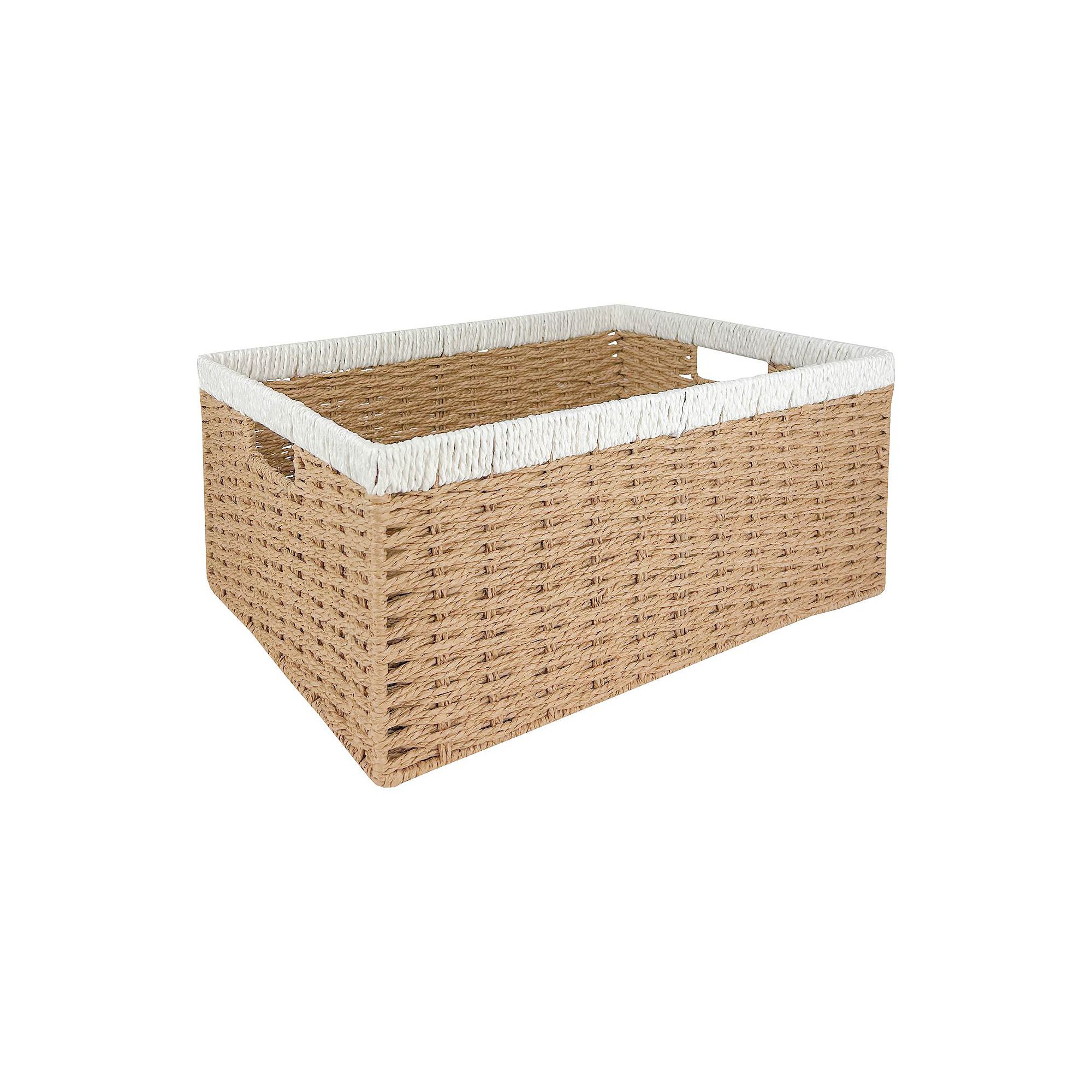 Belle Maison Small Handwoven Basket, White
